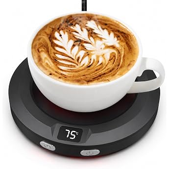 Mini Coffee Warmer Upgraded Cup Warmer Electric Coffee Warmer 3 Temperature Settings Desk Cup Warmer with 2-12 Hours Automatic Shut-Off for Coffee Tea Cocoa Milk