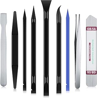 9 Pieces Carbon Fiber Plastic Scraper Multi-Purpose Scraper Non-Scratch Cleaning Tool Small and Narrow Plastic Scraper Too...