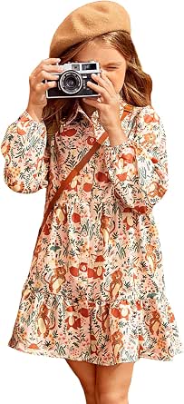 Milumia Women’s Ruffle Babydoll Shirt Dress – Collared Short Sleeve Mini Dress