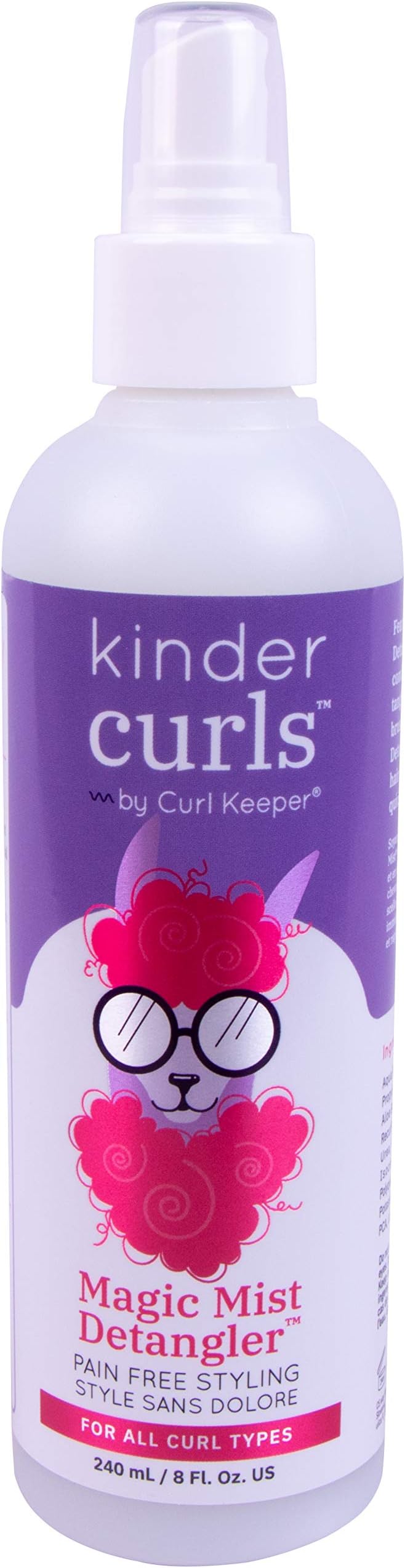 CURL KEEPER - Magic Mist Detangler Instantly Loosens Hair Knots While Eliminating Flyaway Hair, Specifically Formulated For Kids (8oz / 240ml)
