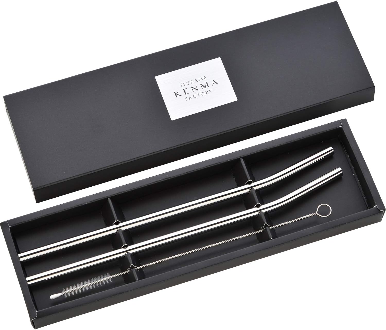 Wahei Freiz ME-7160 Stainless Steel Straws, Set of 2, Brush Included, Made in Japan, Tsubame Polishing Factory