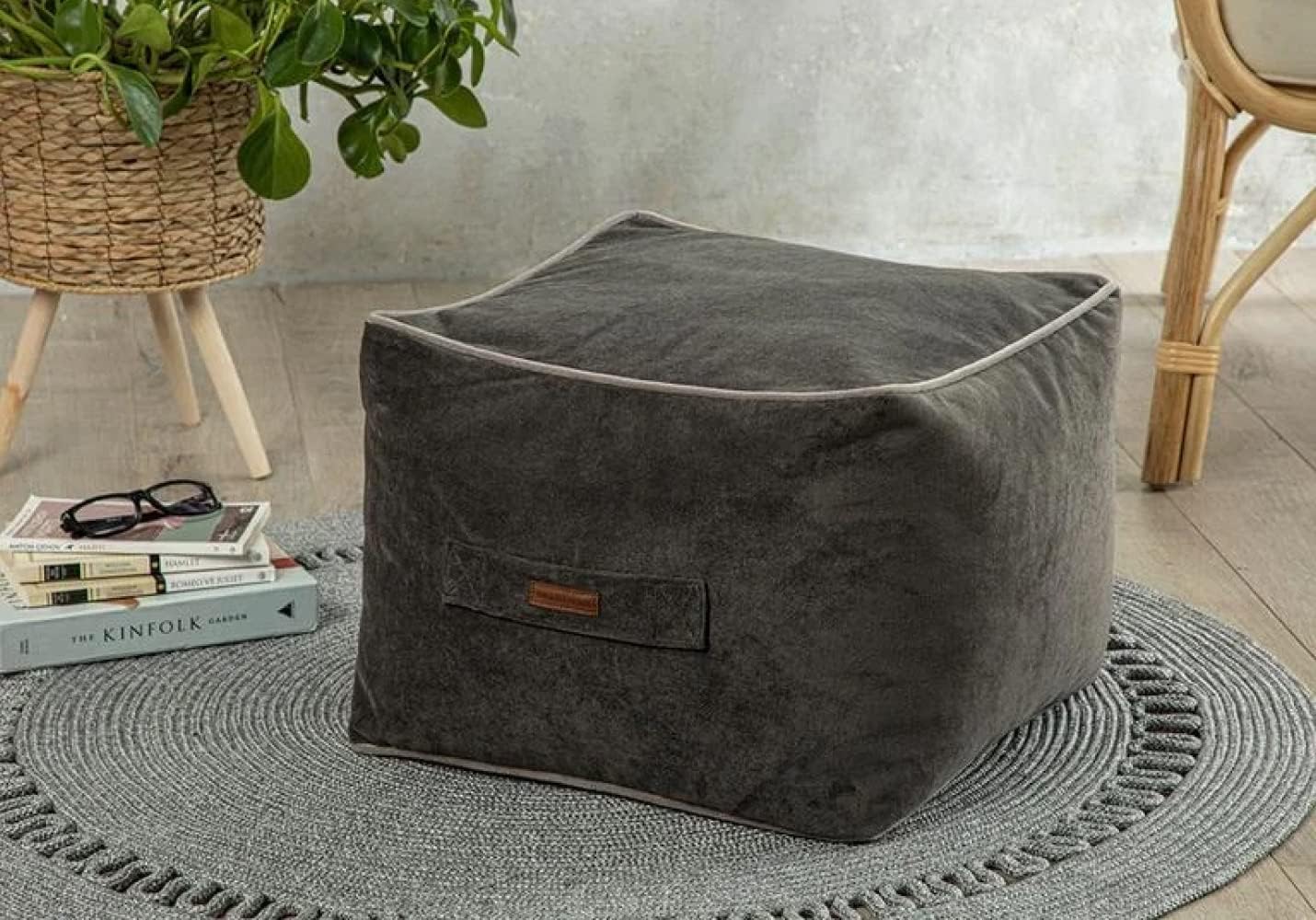 ENGLISH HOME Pouf Hocker, Quadratisch Sitzpouf, Hochwertiger Sitzhocker