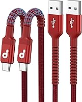 Vista 66 de Cable USBC de 10 pies, paquete de 2 cables largos USBC de carga rápida, cable trenzado de nailon USB C a USB C cargador de iPhone compatible