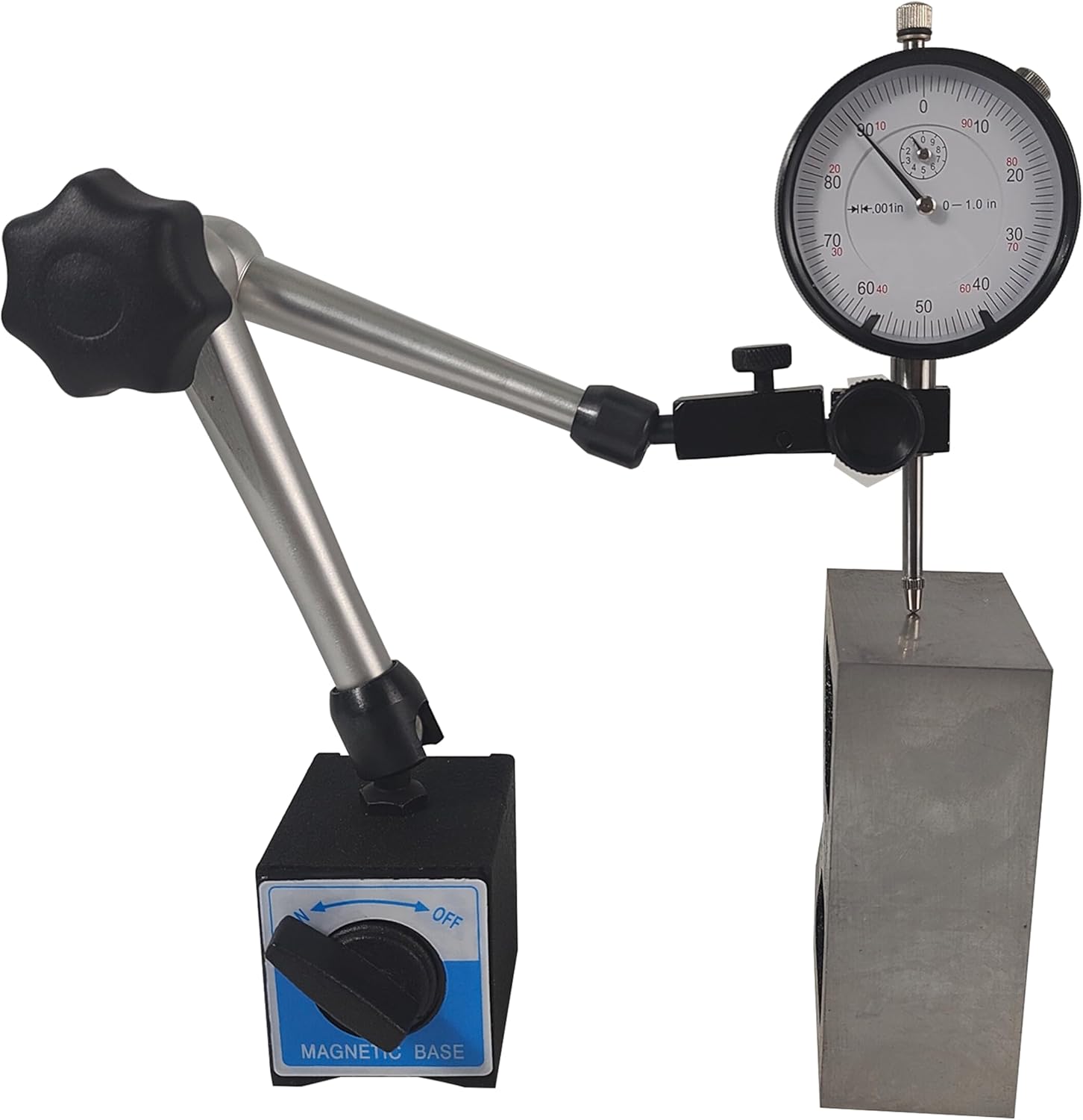 TEXALAN(R Indicator Holder Adjustable with Magnetic Base Clamping Hole 8mm Max Pull 132lbs/60kg