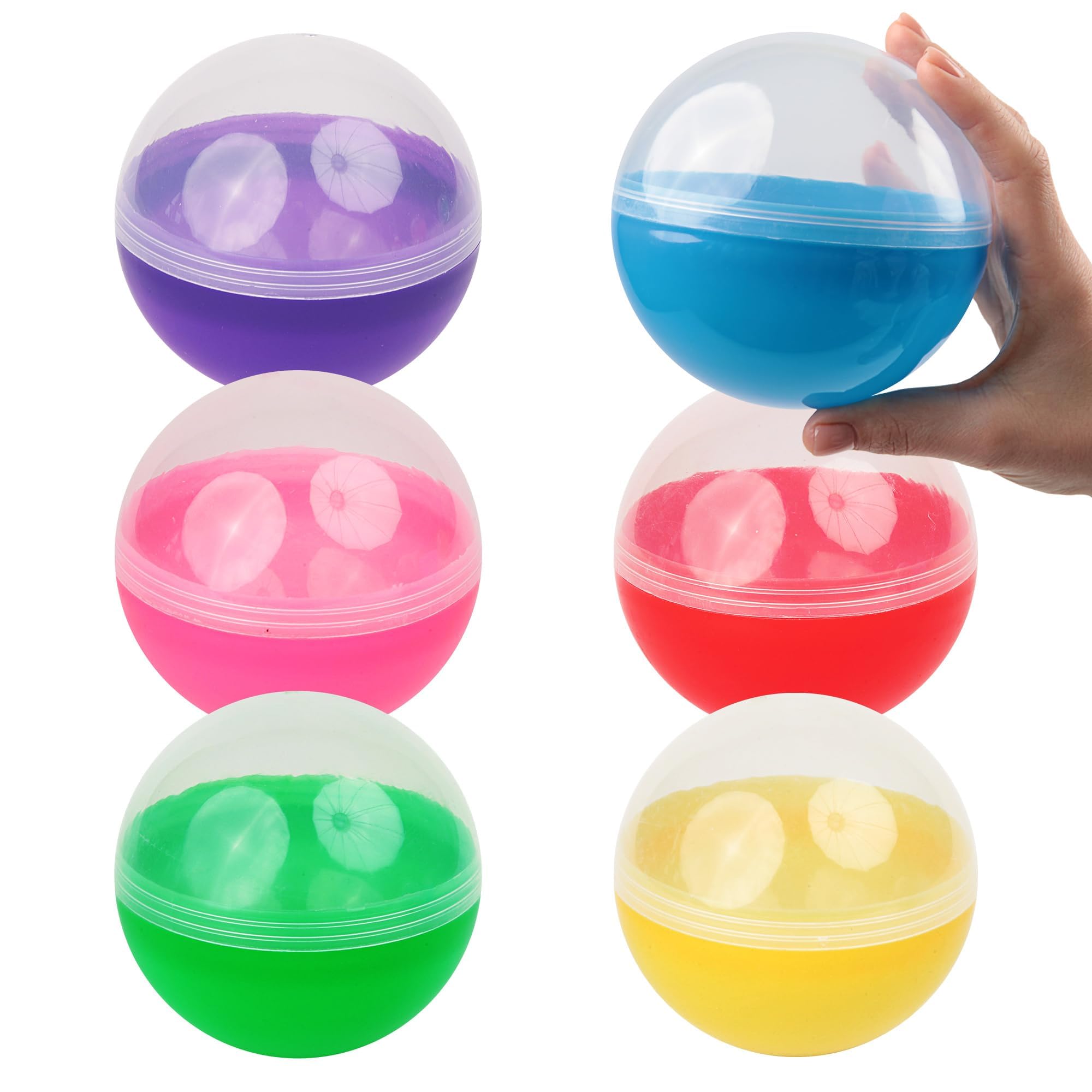 Capsule Vending Machine Translucent Round Capsules Empty 100 pcs 4.7 inch - Gumball Machine Capsules Easter Basket Stuffers Birthday Gifts - Pinata