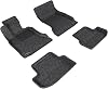 3D MAXpider Complete Set Custom Fit All-Weather Floor Mat for Select BMW 5 Series (F10) Models - Classic Carpet (Gray)