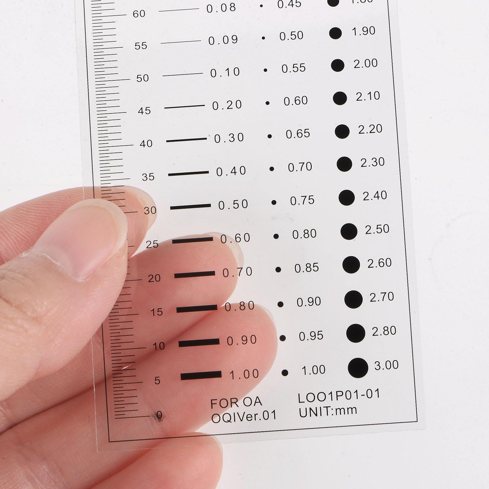 Defect Measuring Card PET Plastic SEC Estimation Chart 100mm SEC Size Estimation Chart 100mm ...