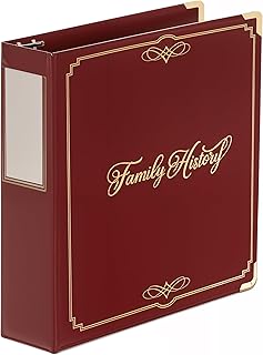 Performore Family History/Genealogy 3 inch Ring Binder, Burgundy, Stitch...