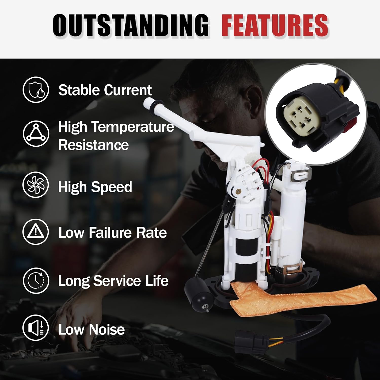 61200043 Fuel Pump Assembly Compatible with Harley Davidson 1BVJ,1YKJ 1YLK 1YEJ ANX 1YHK 1YJJ 1YYK FXST FXFB(S) FXBR(S) FXBB(S) Softail Fat Breakout 1YTK Street Standard Bob FUE ANNIVERSARY 2018-2021