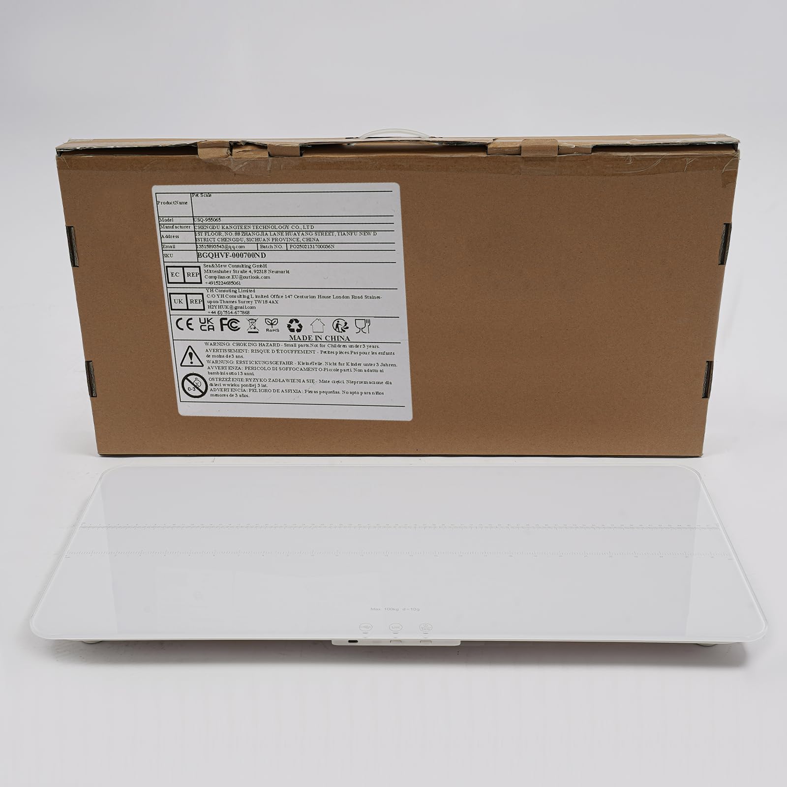 Bilancia digitale per animali domestici per cani e gatti, bilancia per cani fino a 100 kg, versione ricaricabile, 3 modalità di pesatura libbre, kg, h, precisione 10 g, 69 x 33 cm, per uso domestico