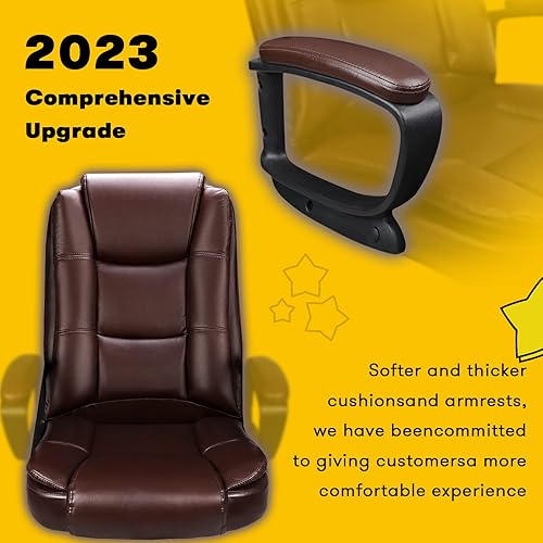 Miniatura 33 de OFIKA Silla de oficina en casa, silla grande y alta de 400 libras, diseño resistente, cojín ergonómico de respaldo alto, soporte lumbar para Negro