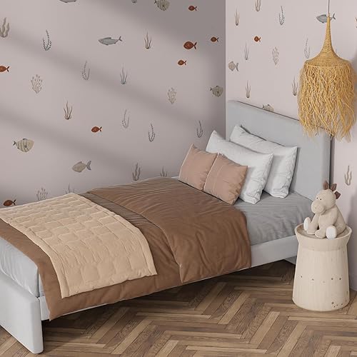 Miniatura 14 de funlife Calcomanías de pared de acuarela para despegar y pegar, calcomanías de pared de animales marinos, calcomanías de pared bajo el mar