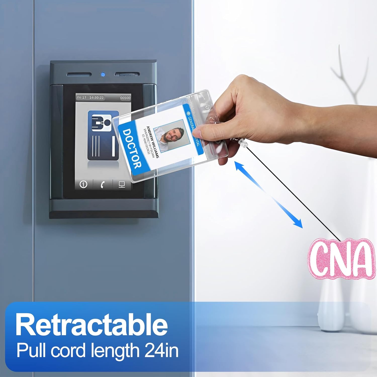 Plifal CNA Badge Reel Holder Retractable with ID Clip for Nurse Nursing Name Tag Card Cute White Certified Nurse Aid Alligator Clip Hospital Work Accessories - Image 4