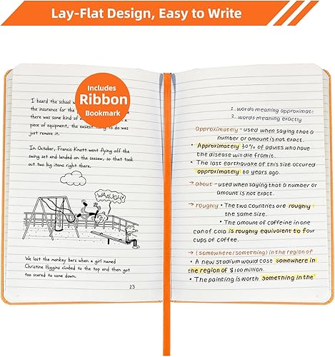 Miniatura 4 de BOSSAND Cuadernos rayados, paquete de 6 diarios A5 para escribir, 200 páginas de papel clásico a rayas de 3.53 ozm de grosor, tapa dura, 8.25 x 5.75