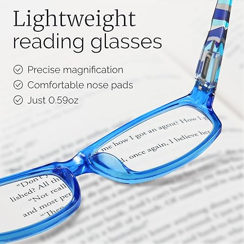 Miniatura 6 de Gaoye Gafas de lectura para mujer, paquete de 6 lentes de lectura de moda para mujeres y hombres, lentes de ojos con bisagra de resorte, anteojos de