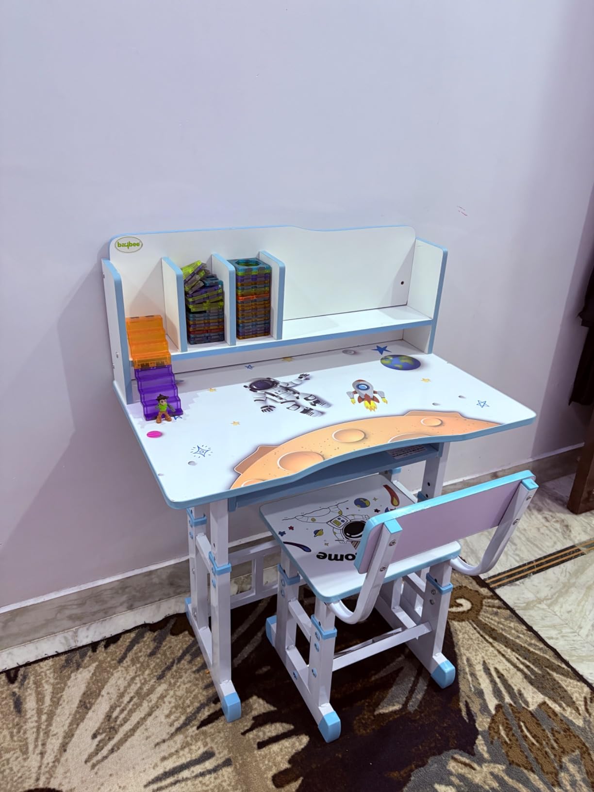 BAYBEE Wooden Multi Functional Kids Study Table for Students, Hight ...