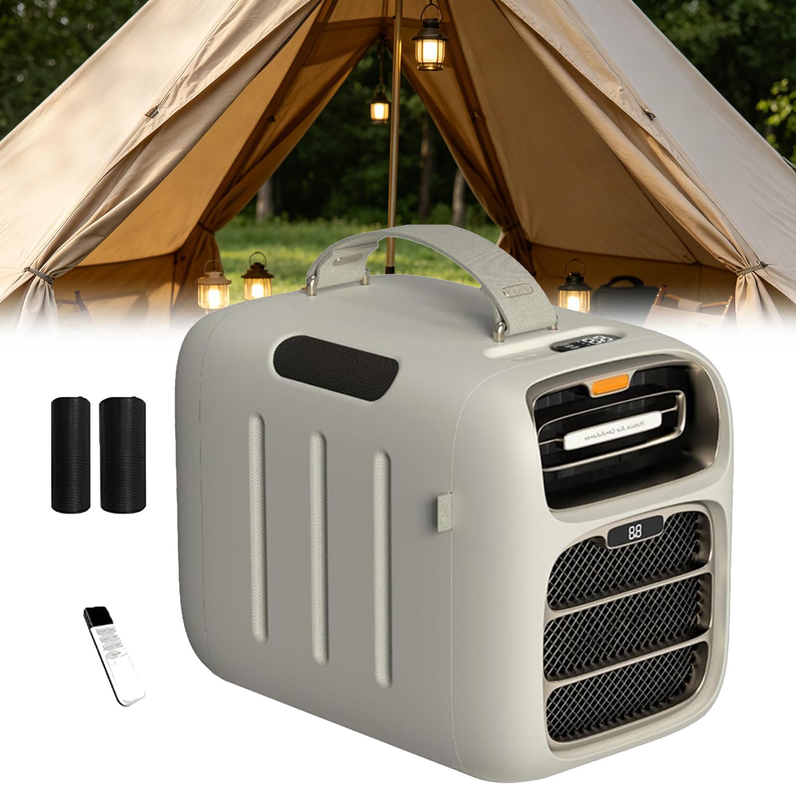LQQYJSM Portable Air Conditioner for Camping,Cooling and Heating,Temperature Range: 16–32°C, Fast Cooling 5121BTU 3 Wind Speeds & Timing Function Enhanced Cold+heat