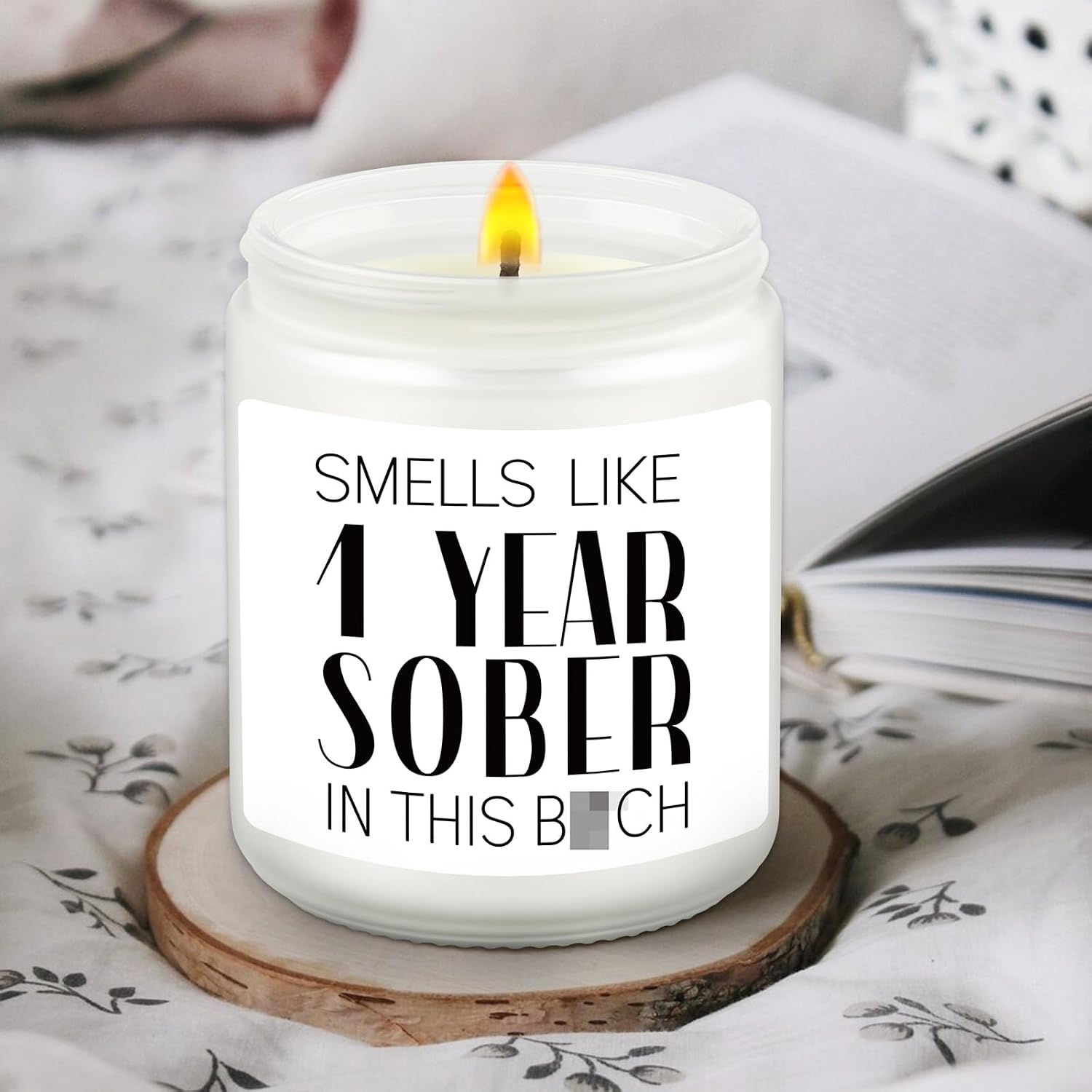 1 Year Sober Gift Candle - Sobriety Scented Candle Gifts for Women Men