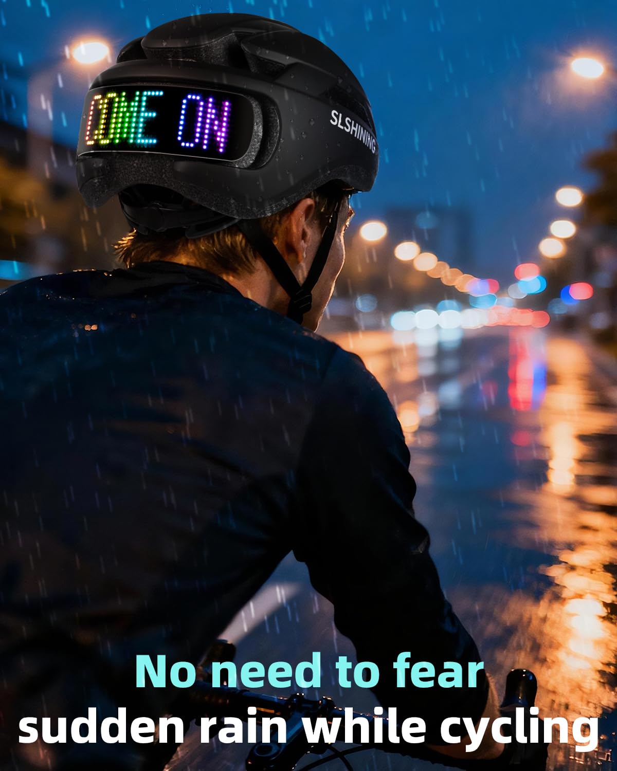 Casque LED Intelligent avec télécommande et Application,Texte et Motif DIY Personnalisable,avec Clignotant,résistant, étanche,léger, pour Hommes et Femmes Adultes,pour vélo