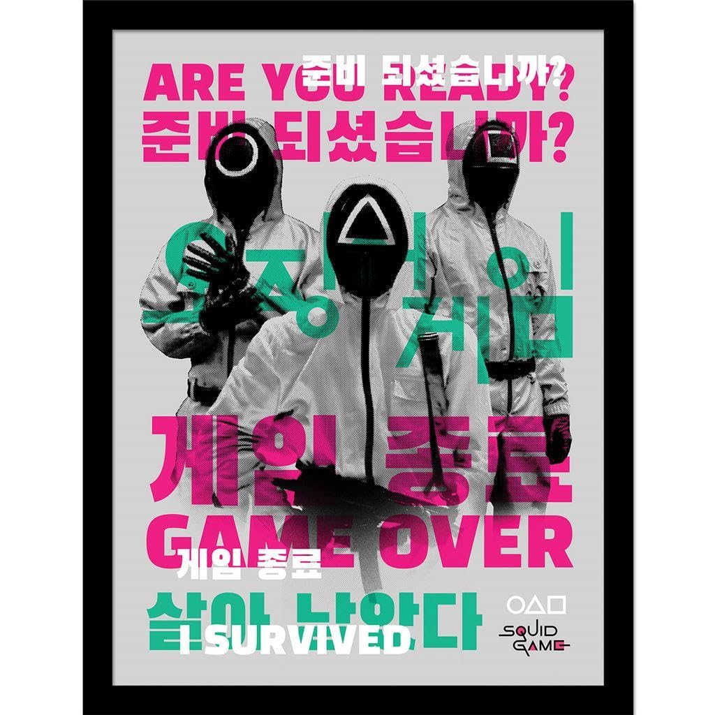 Squid Game 2 I Survived Framed Poster (40Cm X 30Cm) (Multicoloured)