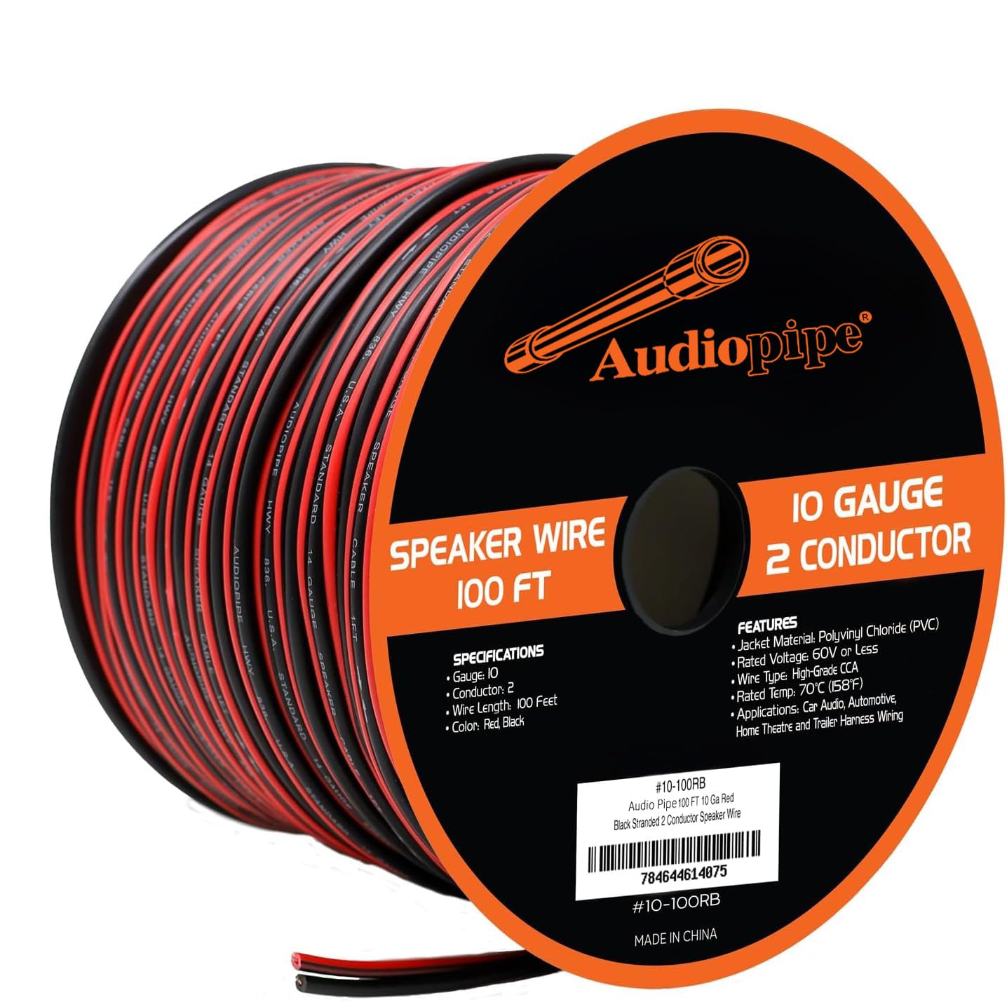 100フィート 10ゲージ AWG レッド ブラック 2導体 スピーカーワイヤー 車  (未使用品) Amazon.com: 100 ft 10 Gauge CCA Red Black Stranded 2 Conductor