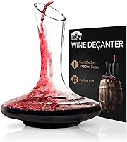 BTaT 40oz Lead-Free Crystal Wine Decanter - Aerator for Rich Flavor, Spill-Free Pour, Perfect Gift for Wine Lovers