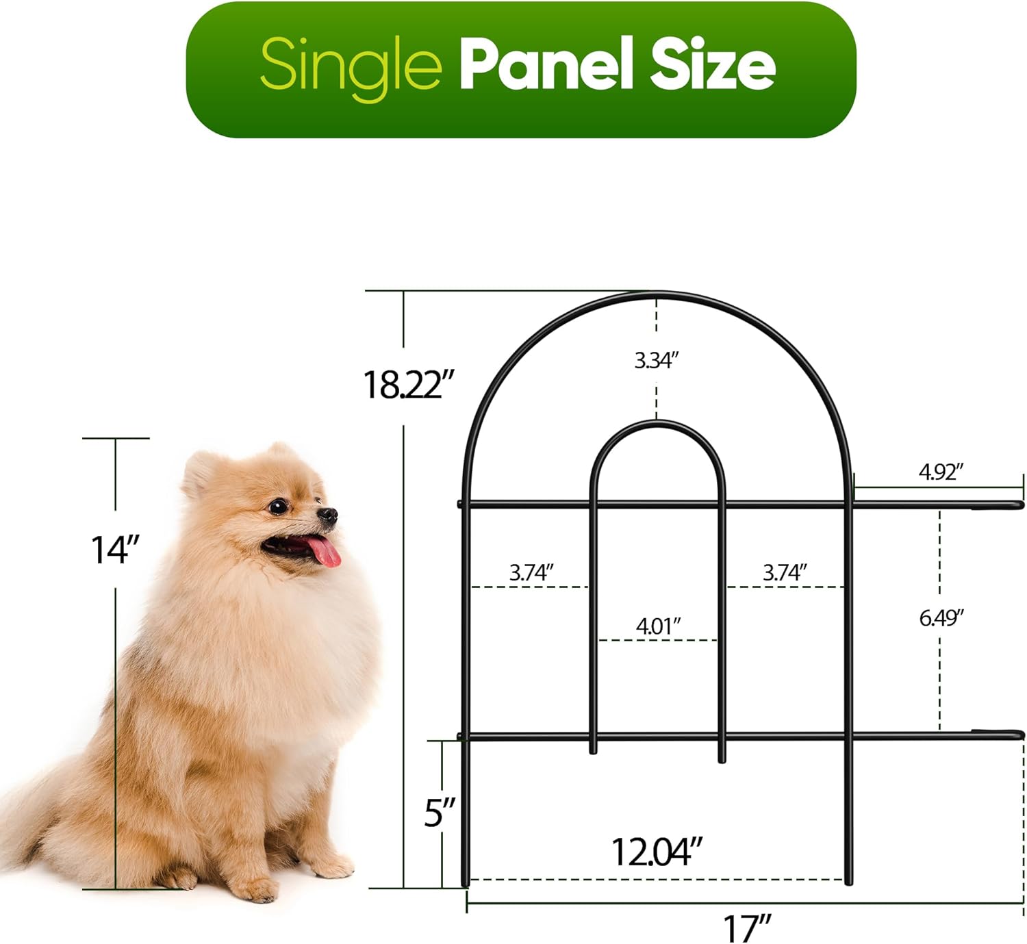 ZENY 35 Pack Decorative Garden Fence Fencing, 50 Ft(L) x 18in(H) Patio Fence Garden Borders for Dog, Rustproof Metal Wire Panel, Outdoor Landscape Panel, Small Animal Barrier