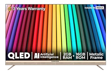 Power Guard 140 cm (55 inches) Frameless 4K Ultra HD Smart QLED TV PG55QLED (Golden)