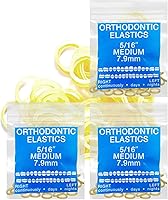 Vista 13 de Látex Ámbar 3 Paquetes 300 unidades Bandas Elásticas Intraorales Pesadas de 1/8 pulgada Unimedic Elásticos Ortodónticos Bandas de Goma Dental