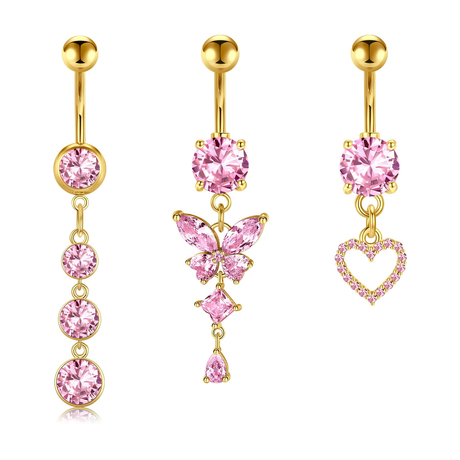 Briana WilliamsBriana Williams Belly Button Ring Belly Rings Belly Button Piercing Gold Belly Button Ring for Women Clicker Belly Ring Belly Piercing Stainless Steel 14g 10mm Blley Navel Rings Piercing Jewelry