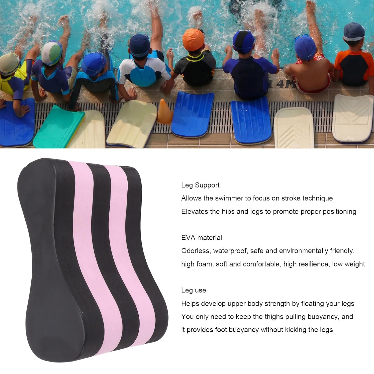 EVA 5 Layer Pull Buoy Leg, Pull Buoy Leg 5 Layer EVA Foam Swimming Pull Kickboard Pool Training Aid for Adults Kids and Beginners