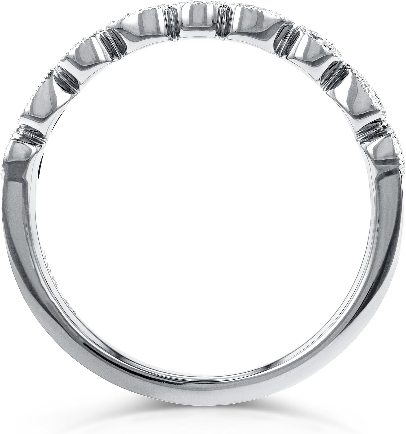 Kobelli Diamond and Sapphire Accented Milgrain Ring in 10k White Gold