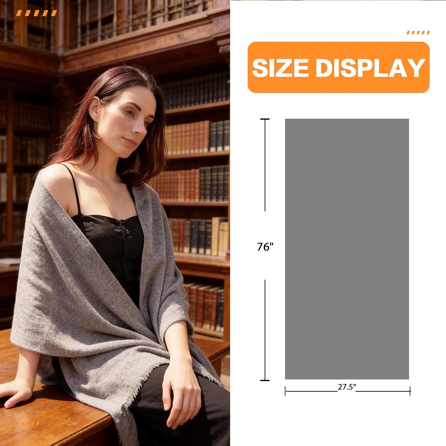 Cashmere Shawl Wraps for Women, Pashmina for Women Travel Wrap Cashmere Scarf for All-Season, Merino Wool Blanket - Image 5