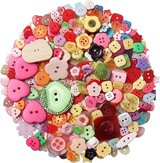 Tnstk Resin Buttons 2 and 4 Holes Assorted for Sewing Crafts DIY Projects Multiform