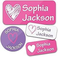 Vista 33 de 130 Etiquetas de nombre personalizadas para guardería, impermeables, adhesivas, personalizadas, para ropa, botellas de agua, loncheras y suministros