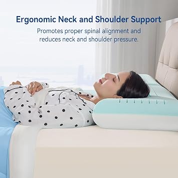 Bedtter Cooling Pillow with Gel Memory Foam and Dual-Layer Pillow Cases for Cooling Sleep, Bed Pillows for Side Sleepers, Neck and Shoulder Pain Relief, Washable Cover, 25x15x5