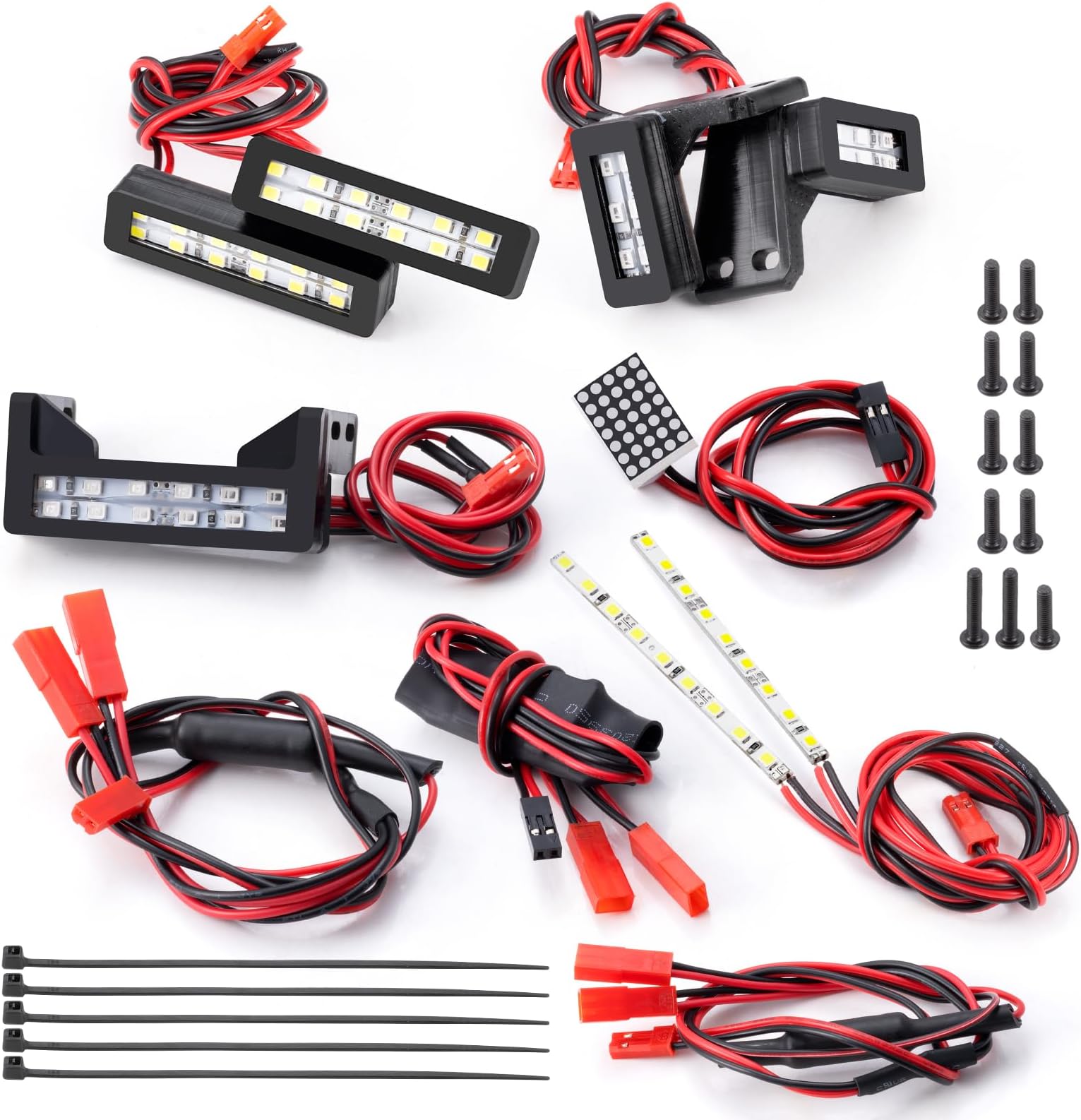 RCLIONS Headlight Taillights Tail Wing Light Bar Led Lights Kit for ARRMA Limitless F1 8S 1/7 RC Buggy Car Upgrades Parts