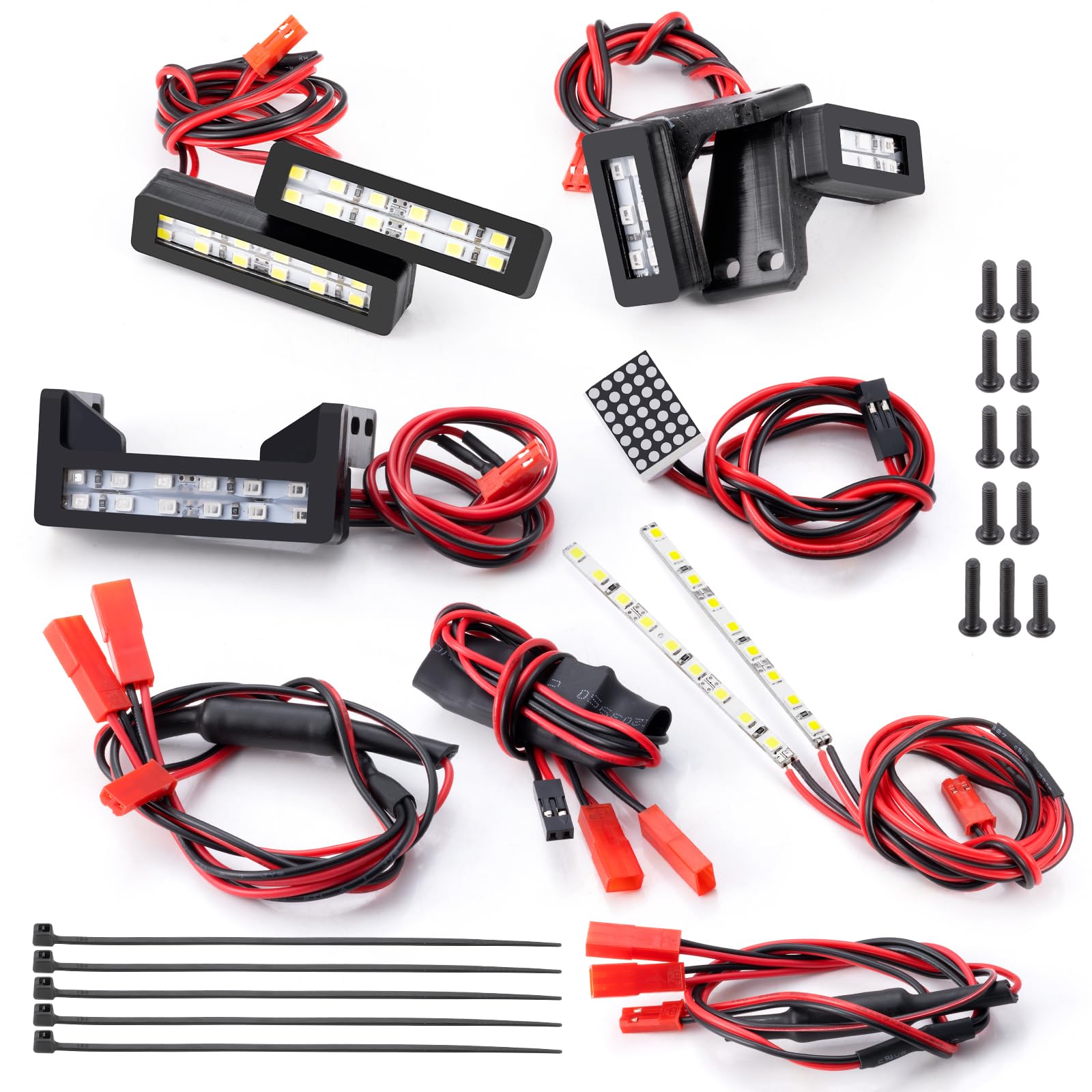 RCLIONS Headlight Taillights Tail Wing Light Bar Led Lights Kit for ARRMA Limitless F1 8S 1/7 RC Buggy Car Upgrades Parts