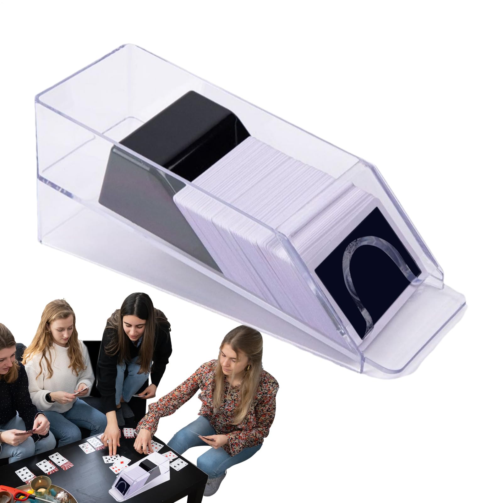 Chaussure de Blackjack - Support pratique pour le jeu de cartes, les marchands de poker - Chaussures de jeu réutilisables - Distributeur de cartes à jouer - Accessoires de poker de table de blackjack