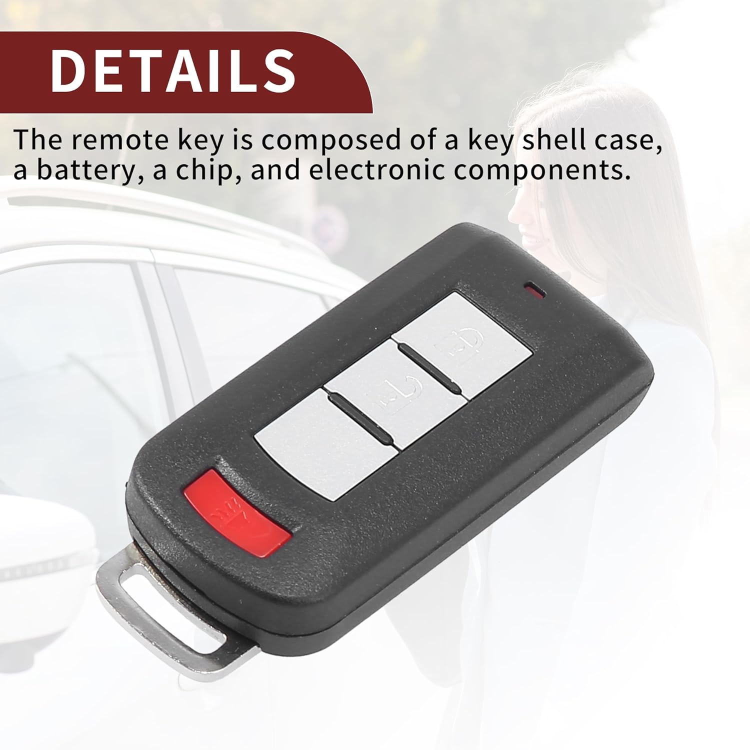 Keyless Entry Remote for Mitsubishi Outlander 2008-2020 315Mhz OUC644M-KEY-N 3 Button Reusable | Control Replacement Car Key Fob 1 Pcs
