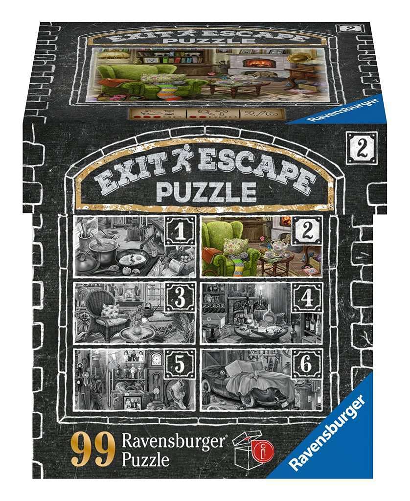 Ravensburger - Escape Puzzle 99 pièces - pour Adulte et Enfant dès 12 Ans - Le Salon du manoir - Puzzle de qualité supérieure - Puzzlez & Résolvez - 16878