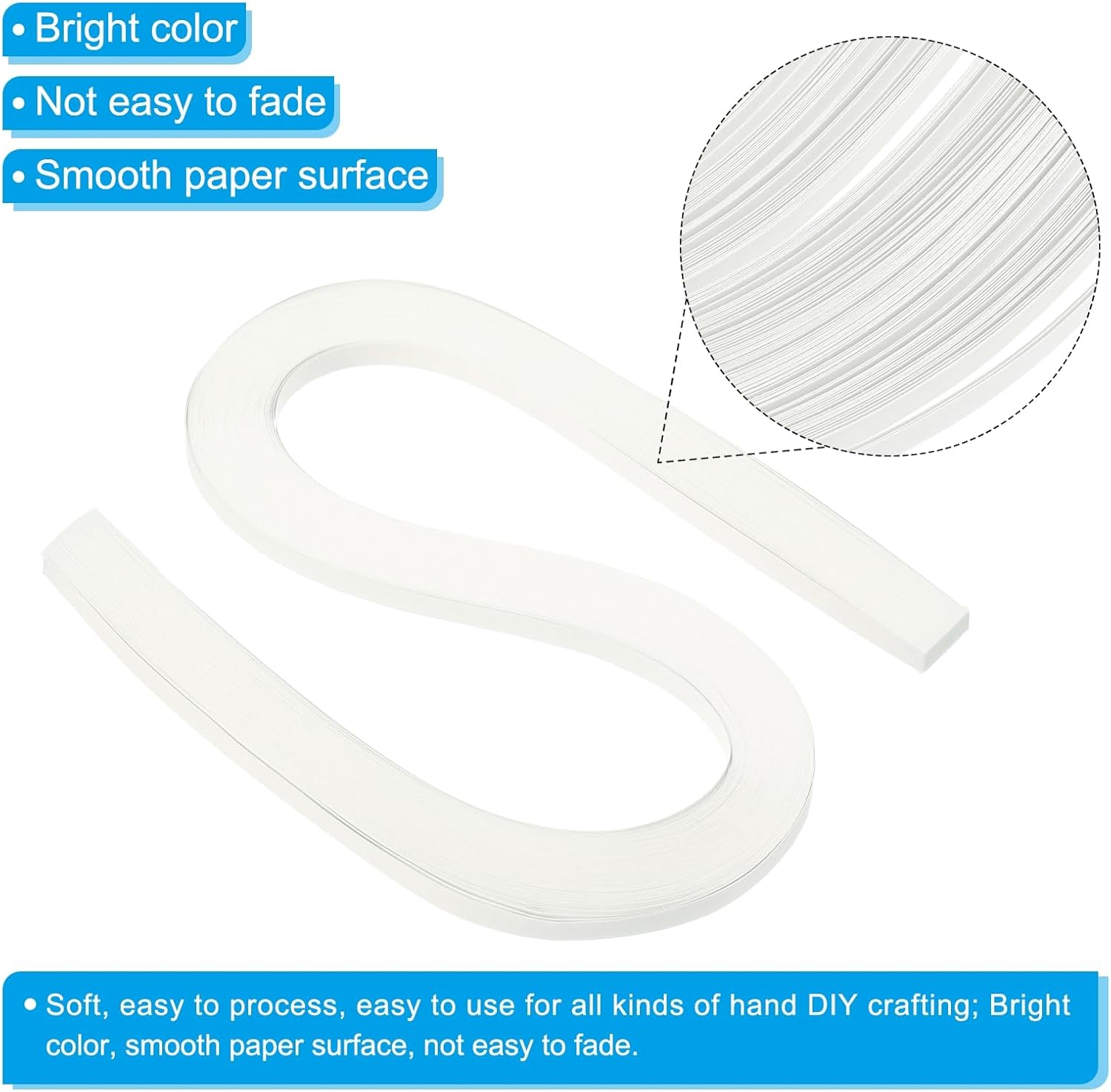 PATIKIL Quilling Strips Paper 120pcs 9/32"(7mm) 54cm Origami Paper Quilling Strip for Art DIY Hand Craft Christmas Milky White