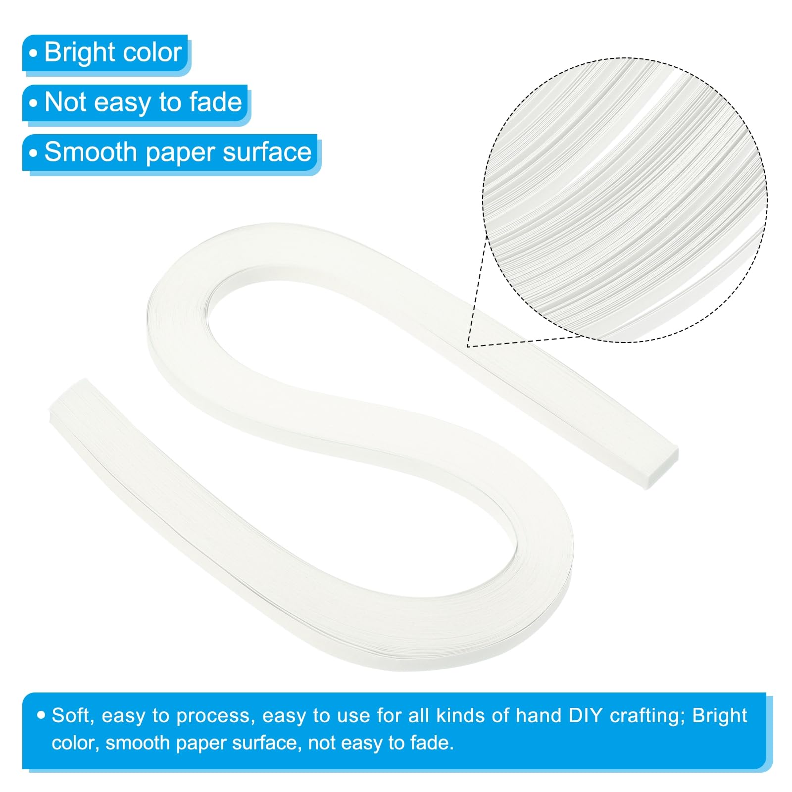 PATIKIL Quilling Strips Paper 120pcs 9/32"(7mm) 54cm Origami Paper Quilling Strip for Art DIY Hand Craft Christmas Milky White - Image 3