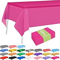 Vista 22 de PLULON 6 Pzas Manteles de Colores Arcoíris de Plástico Desechables Cubierta de Mesa para Mesas Rectangulares 54 x 108 Pulgadas Mantel Impermeable 6