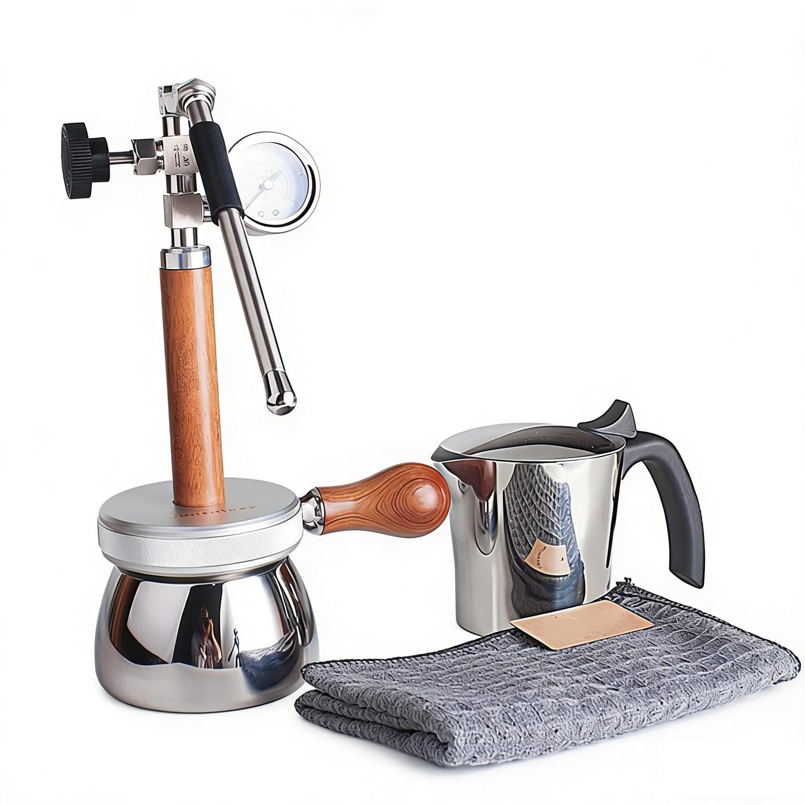 Espumador de leche y vaporizador de agua hirviendo con jarra de acero inoxidable de 350ml
