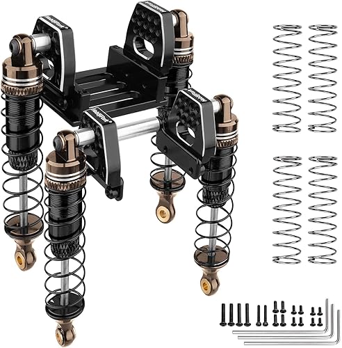 Miniatura 7 de HobbyPark Amortiguadores de aluminio de 2.323 in para TRX4M 118 Crawler Amortiguador Actualización con soportes de choque ajustables Torres de