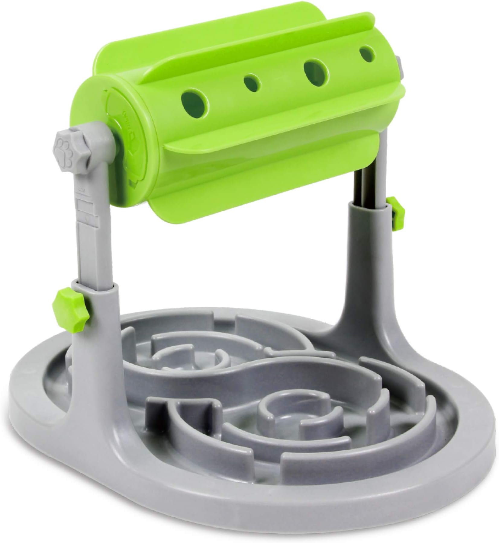 Ito Rocky Interactive Dog & Cat Food Puzzle Toy FDA Certified Treat Boredom Dispensing Slow Feeder - Anxiety IQ Training in Smart Feeding and Adjustable Height for Small/Medium Dogs