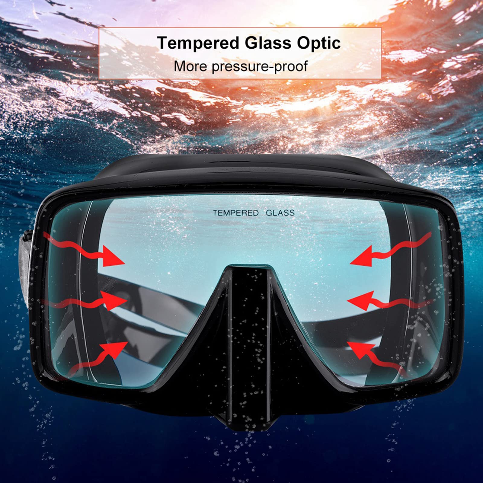 Maschera da immersione, Attrezzatura for lo snorkeling, specchio for immersioni, specchio for immersioni profonde completamente in silicone, imballaggio in plastica for lo snorkeling, maschera subacqu
