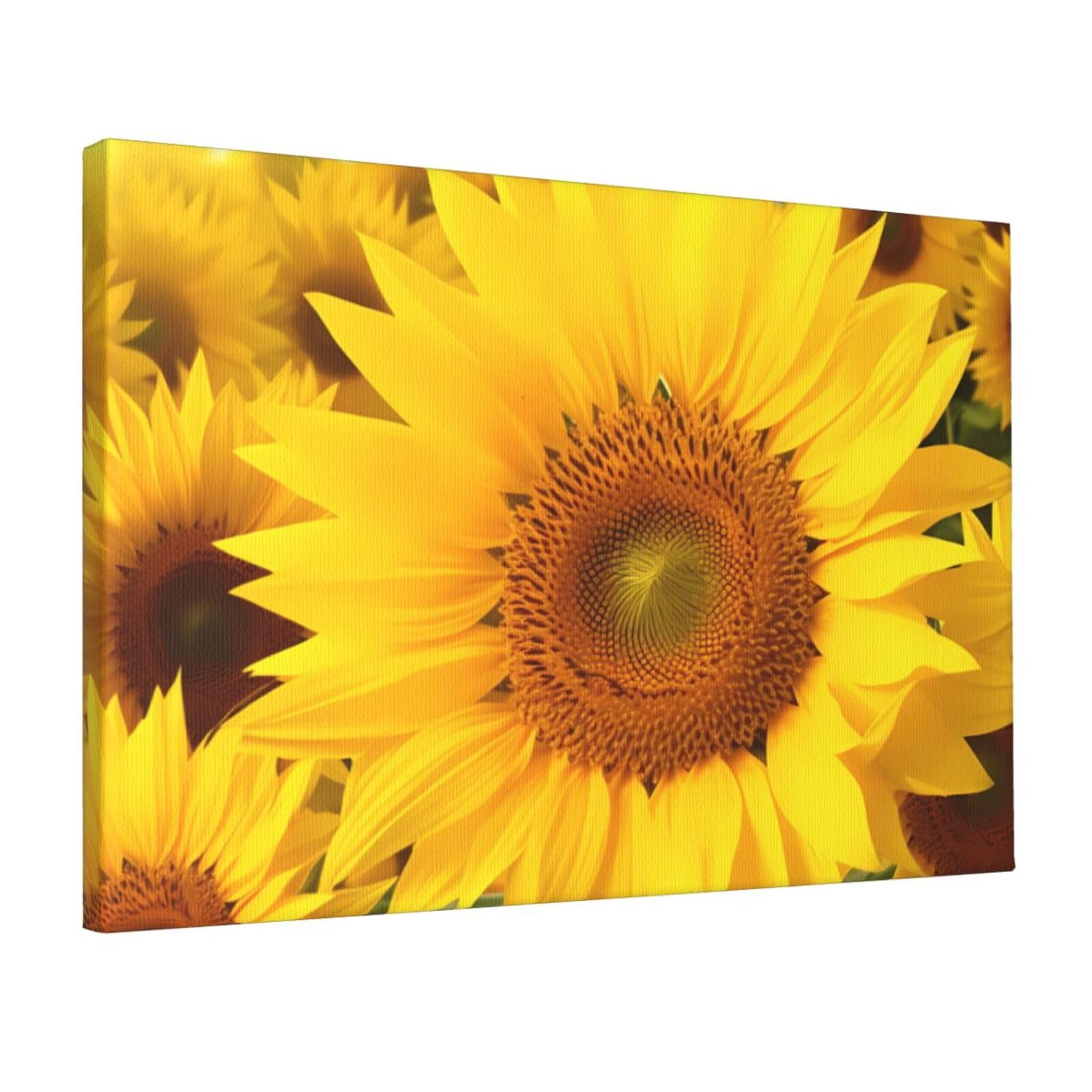 Canvas Wall Art for Living Room Wall Decor 12"x18" Modern Artwork Painting Pictures Hanging Canvas Prints Sunflowers Aesthetic Wall Art for Bedroom Bathroom Office Wallart Decor