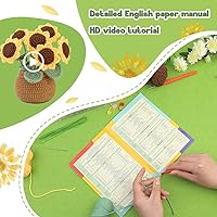 Vista 3 de kgxulr Kit de Ganchillo para Principiantes, Kit de Ganchillo de Girasol para Principiantes, Kit de Inicio de Ganchillo para Principiantes Completos
